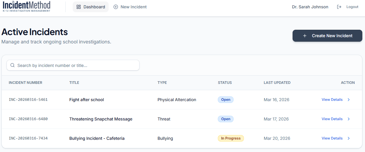 IncidentMethod product screenshot